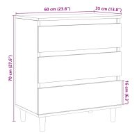 vidaXL Byrå åldrat trä 60x35x70 cm konstruerat trä - Bild 10