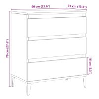 vidaXL Byrå åldrat trä 60x35x70 cm konstruerat trä - Bild 10