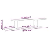 vidaXL Väggmonterad tv-hylla åldrat trä 125x18x23 cm konstruerat trä - Bild 9
