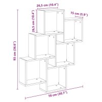 vidaXL Vägghylla kubformad artisan ek 78x15x93 cm konstruerat trä - Bild 9