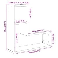 vidaXL Vägghylla kubformad 2 st åldrat trä 50x15x50 cm konstruerat trä - Bild 10