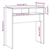 vidaXL Konsolbord åldrat trä 78x30x80 cm konstruerat trä - Bild 9