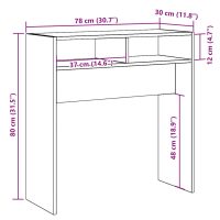 vidaXL Konsolbord artisan ek 78x30x80 cm konstruerat trä - Bild 9