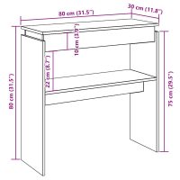 vidaXL Konsolbord åldrat trä 80x30x80 cm konstruerat trä - Bild 9