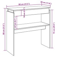 vidaXL Konsolbord artisan ek 80x30x80 cm konstruerat trä - Bild 9