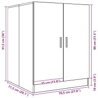 vidaXL Tvättmaskinsskåp betonggrå 70,5x71,5x91,5 cm - Bild 10