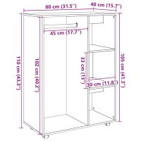 vidaXL Garderob åldrat trä 80x40x110 cm konstruerat trä - Bild 10