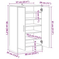 vidaXL Skoskåp artisan ek 60x35x92 cm konstruerat trä - Bild 10