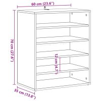 vidaXL Skoskåp åldrat trä 60x35x70 cm konstruerat trä - Bild 12