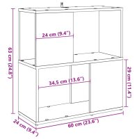 vidaXL Bokhylla åldrat trä 60x24x63 cm konstruerat trä - Bild 9