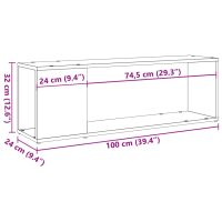 vidaXL Tv-bänk åldrat trä 100x24x32 cm konstruerat trä - Bild 9