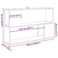 vidaXL Bokhylla åldrat trä 100x24x63 cm konstruerat trä - Bild 9