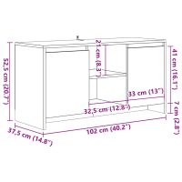 vidaXL Tv-bänk åldrat trä 102x37,5x52,5 cm konstruerat trä - Bild 10