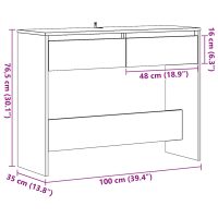 vidaXL Avlastningsbord åldrat trä 100x35x76,5 cm konstruerat trä - Bild 10