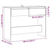 vidaXL Avlastningsbord artisan ek 100x35x76,5 cm konstruerat trä - Bild 10