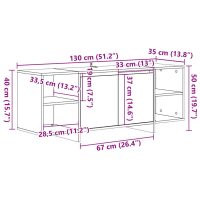 vidaXL Tv-bänk åldrat trä 130x35x50 cm konstruerat trä - Bild 10