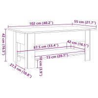 vidaXL Soffbord åldrat trä 102x55x42 cm konstruerat trä - Bild 9