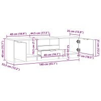 vidaXL Tv-bänk gammalt trä 140x35x40 cm konstruerat trä - Bild 10