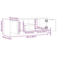 vidaXL TV-bänk artisan ek 102x35x36,5 cm konstruerat trä - Bild 10