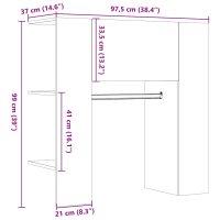 vidaXL Hallskåp åldrat trä 97,5x37x99 cm konstruerat trä - Bild 10