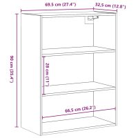 vidaXL Väggskåp artisan ek 69,5x32,5x90 cm - Bild 10