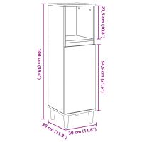 vidaXL Badrumsskåp betonggrå 30x30x100 cm konstruerat trä - Bild 11