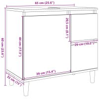 vidaXL Tvättställsskåp betonggrå 65x33x60 cm konstruerat trä - Bild 10