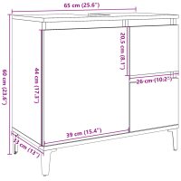 vidaXL Tvättställsskåp betonggrå 65x33x60 cm konstruerat trä - Bild 10