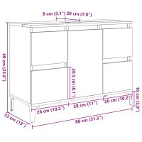 vidaXL Tvättställsskåp betonggrå 80x33x60 cm konstruerat trä - Bild 10