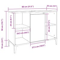 vidaXL Tvättställsskåp åldrat trä 80x33x60 cm konstruerat trä - Bild 10