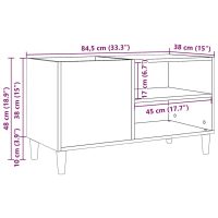 vidaXL Stereobänk åldrat trä 84,5x38x48 cm konstruerat trä - Bild 10