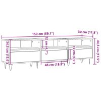 vidaXL Tv-bänk åldrat trä 150x30x44,5 cm konstruerat trä - Bild 10