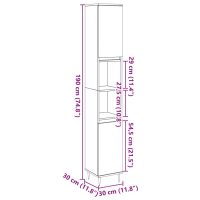 vidaXL Badrumsskåp betonggrå 30x30x190 cm konstruerat trä - Bild 11