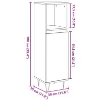 vidaXL Badrumsskåp ek 30x30x100 cm konstruerat trä - Bild 10