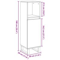 vidaXL Badrumsskåp ek 30x30x100 cm konstruerat trä - Bild 10