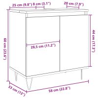 vidaXL Badrumsskåp artisan ek 58x33x60 cm konstruerat trä - Bild 10