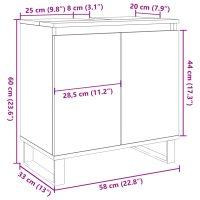 vidaXL Badrumsskåp betonggrå 58x33x60 cm konstruerat trä - Bild 10