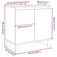 vidaXL Badrumsskåp åldrat trä 58x33x60 cm konstruerat trä - Bild 10