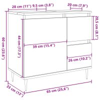 vidaXL Badrumsskåp betonggrå 65x33x60 cm konstruerat trä - Bild 11