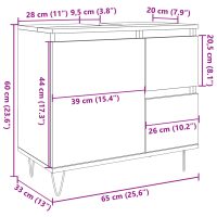 vidaXL Tvättställsskåp betonggrå 65x33x60 cm konstruerat trä - Bild 11