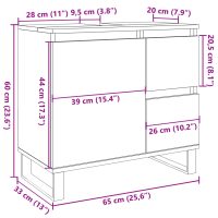 vidaXL Tvättställsskåp betonggrå 65x33x60 cm konstruerat trä - Bild 11