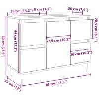 vidaXL Badrumsskåp betonggrå 80x33x60 cm konstruerat trä - Bild 11