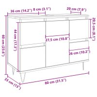 vidaXL Badrumsskåp betonggrå 80x33x60 cm konstruerat trä - Bild 11