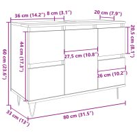 vidaXL Badrumsskåp gammalt trä 80x33x60 cm konstruerat trä - Bild 11