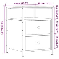 vidaXL Sängbord åldrat trä 44x45x60 cm konstruerat trä - Bild 10