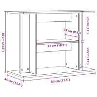 vidaXL Akvariebänk åldrat trä 80x35x60 cm konstruerat trä - Bild 9