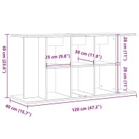 vidaXL Akvariebänk åldrat trä 120x40x60 cm konstruerat trä - Bild 9