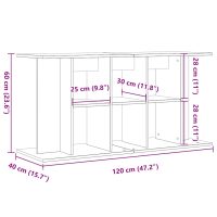 vidaXL Akvariebänk artisan ek 120x40x60 cm konstruerat trä - Bild 9