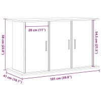vidaXL Akvariebänk åldrat trä 101x41x58 cm konstruerat trä - Bild 10