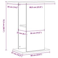 vidaXL Akvariebänk åldrat trä 36x60,5x72,5 cm konstruerat trä - Bild 9